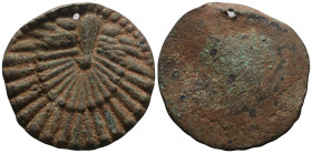 Weight 15,16 gr - Diameter 38 mm. Ancient Bronze Pendant.