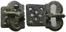 Weight 19,85 gr - Diameter 45 mm. Ancient Bronze Belt Buckle.