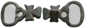 Weight 5,63 gr - Diameter 31 mm. Ancient Bronze Belt Buckle.