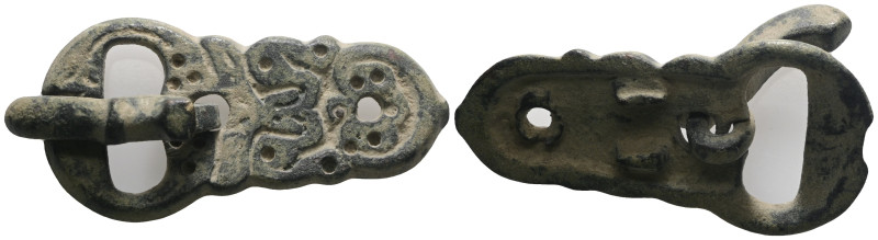 Weight 21,26 gr - Diameter 54 mm. Ancient Bronze Belt Buckle.