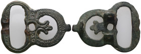 Weight 16,53 gr - Diameter 45 mm. Ancient Bronze Belt Buckle.