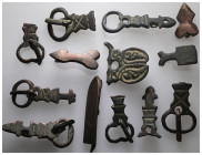 13 pieces, sold as seen. Ancient Bronze Belt Buckle.No Return