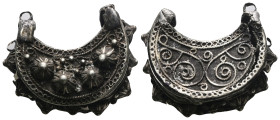 Weight 4,88 gr - Diameter 24 mm. Ancient Silver Amulet.