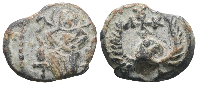 Weight 4,32 gr - Diameter 15 mm. BYZANTINE LEAD SEAL.(Circa 7th-11th Century).Pb...