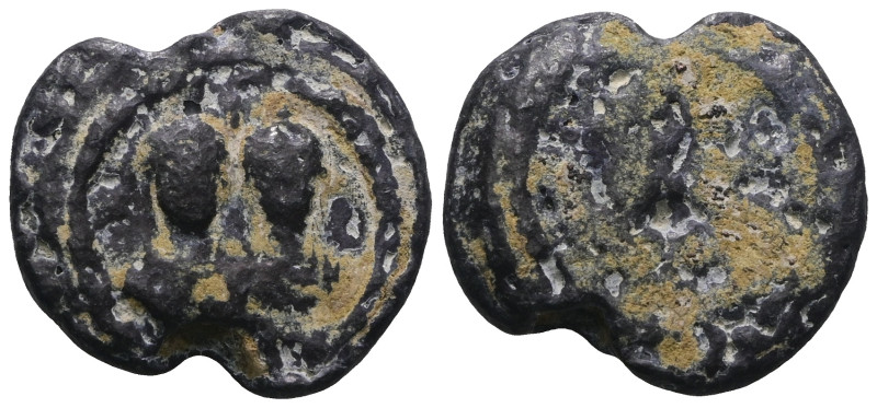 Weight 11,00 gr - Diameter 22 mm.BYZANTINE LEAD SEAL.(Circa 7th-11th Century).Pb...