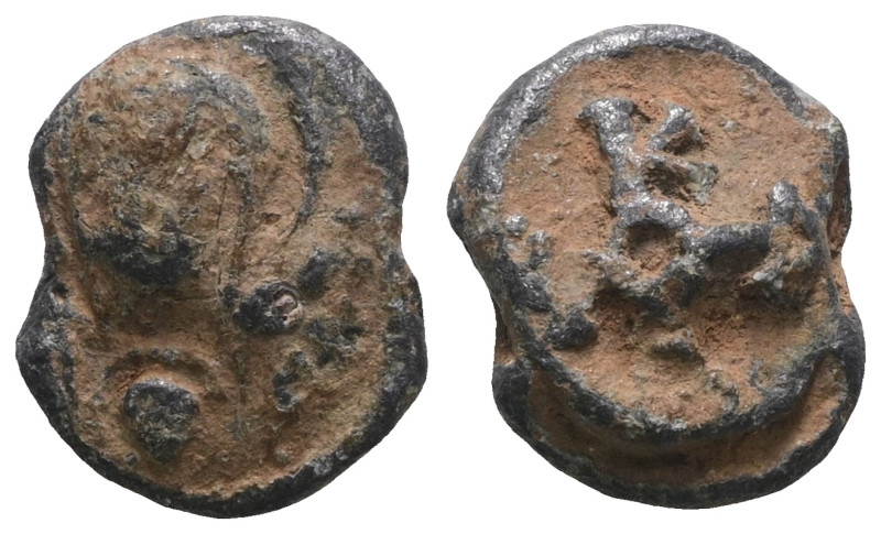 Weight 4,91 gr - Diameter 14 mm.BYZANTINE LEAD SEAL.(Circa 7th-11th Century).Pb.