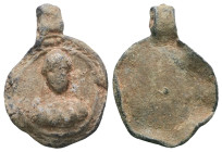 Weight 5,30 gr - Diameter 27 mm. BYZANTINE LEAD SEAL.(Circa 7th-11th Century).Pb.