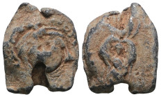 Weight 6,55 gr - Diameter 19 mm. BYZANTINE LEAD SEAL.(Circa 7th-11th Century).Pb.