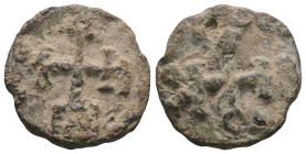 Weight 5,25 gr - Diameter 17 mm. BYZANTINE LEAD SEAL.(Circa 7th-11th Century).Pb.