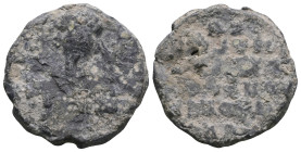 Weight 8,45 gr - Diameter 21 mm. BYZANTINE LEAD SEAL.(Circa 7th-11th Century).Pb.