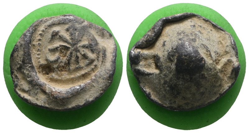 Weight 5,00 gr - Diameter 17 mm.BYZANTINE LEAD SEAL.(Circa 7th-11th Century).Pb.