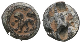 Weight 3,38 gr - Diameter 12 mm. BYZANTINE LEAD SEAL.(Circa 7th-11th Century).Pb.