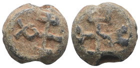 Weight 4,89 gr - Diameter 13 mm. BYZANTINE LEAD SEAL.(Circa 7th-11th Century).Pb.