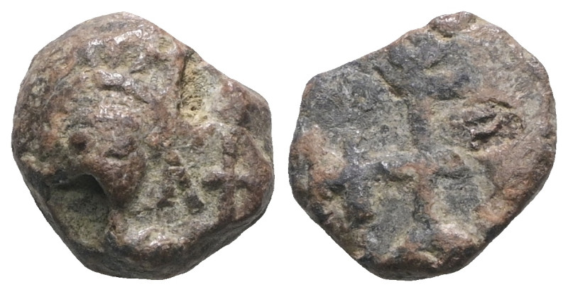 Weight 2,99 gr - Diameter 11 mm.BYZANTINE LEAD SEAL.(Circa 7th-11th Century).Pb.