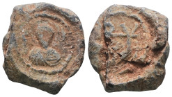 Weight 7,85 gr - Diameter 19 mm. BYZANTINE LEAD SEAL.(Circa 7th-11th Century).Pb.