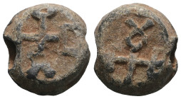 Weight 3,76 gr - Diameter 12 mm.BYZANTINE LEAD SEAL.(Circa 7th-11th Century).Pb.