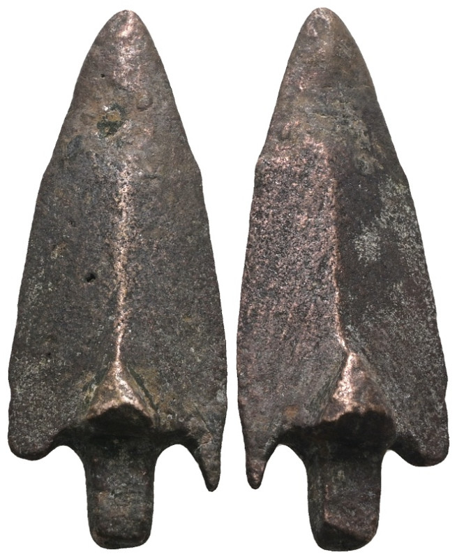 Weight 6,14 gr - Diameter 33 mm. ANCIENT ROMAN BRONZE ARROW HEADS.(Circa 2 th Ce...