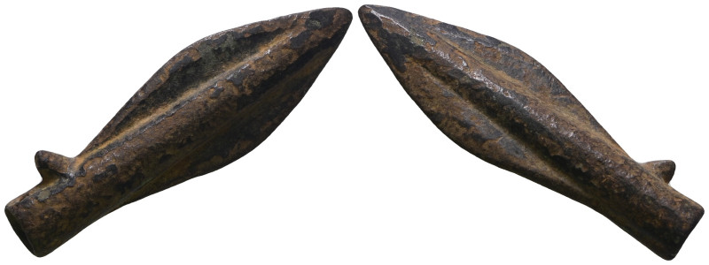 Weight 6,60 gr - Diameter 40 mm. ANCIENT ROMAN BRONZE ARROW HEADS.(Circa 2 th Ce...