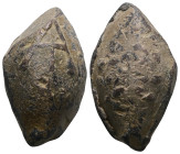 Weight 33,55 gr - Diameter 29 mm. ANCIENT GREEK SLING BULLET.(4th–3rd centuries BC).Pb.