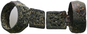 Weight 9,40 gr - Diameter 26 mm. ANCIENT ROMAN BRONZE KEY.(3rd–4th centuries).Ae.