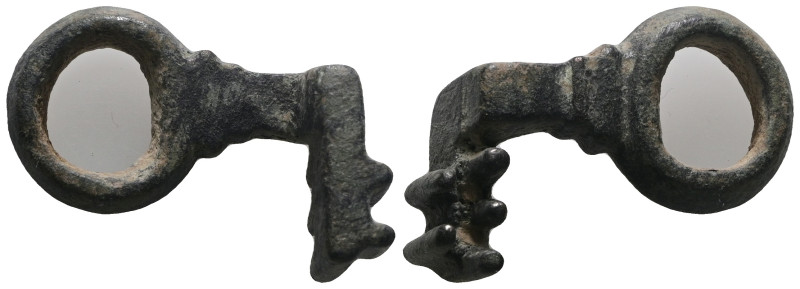 Weight 13,29 gr - Diameter 33 mm. ANCIENT ROMAN BRONZE KEY.(3rd–4th centuries).A...