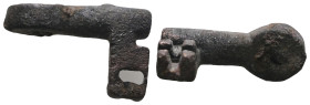 Weight 4,48 gr - Diameter 22 mm. ANCIENT ROMAN BRONZE KEY.(3rd–4th centuries).Ae.