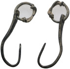 Weight 6,45 gr - Diameter 55 mm. Bronze fishing hook. Roman period, 1st-3rd century AD.