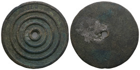 Weight 10,87 gr - Diameter 38 mm. Ottoman Period, Antique Balance Scale Weight, At Least 100-200 Years Old, Dirham & Dram, Stamped, Ottoman Units of M...