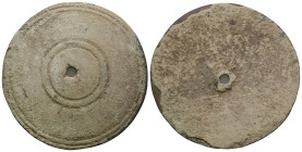 Weight 13,14 gr - Diameter 48 mm. Ottoman Period, Antique Balance Scale Weight, At Least 100-200 Years Old, Dirham & Dram, Stamped, Ottoman Units of M...