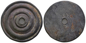 Weight 21,72 gr - Diameter 37 mm. Ottoman Period, Antique Balance Scale Weight, At Least 100-200 Years Old, Dirham & Dram, Stamped, Ottoman Units of M...