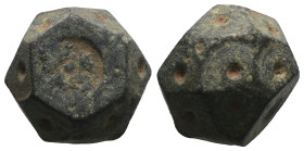 Weight 14,65 gr - Diameter 13 mm. BYZANTINE BRONZE WEIGHT.(Circa 6th-9th century).Ae.
