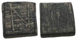 Weight 4,40 gr - Diameter 10 mm. BYZANTINE BRONZE WEIGHT.(Circa 6th-9th century).Ae.