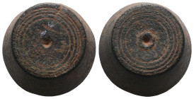 Weight 29,20 gr - Diameter 17 mm. BYZANTINE BRONZE WEIGHT.(Circa 6th-9th century).Ae.