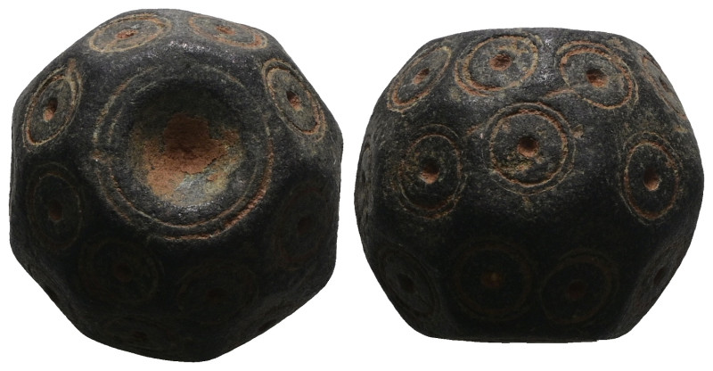 Weight 28,94 gr - Diameter 17 mm. BYZANTINE BRONZE WEIGHT.(Circa 6th-9th century...