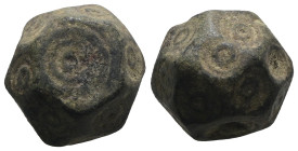 Weight 13,39 gr - Diameter 15 mm. BYZANTINE BRONZE WEIGHT.(Circa 6th-9th century).Ae.
