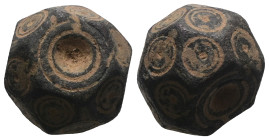 Weight 14,69 gr - Diameter 14 mm. BYZANTINE BRONZE WEIGHT.(Circa 6th-9th century).Ae.