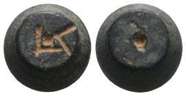 Weight 6,32 gr - Diameter 10 mm. BYZANTINE BRONZE WEIGHT.(Circa 6th-9th century).Ae.