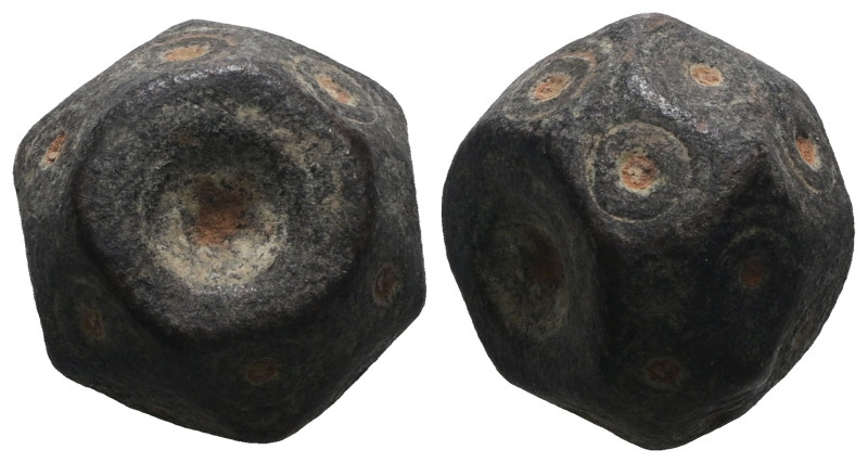 Weight 14,00 gr - Diameter 15 mm. BYZANTINE BRONZE WEIGHT.(Circa 6th-9th century...