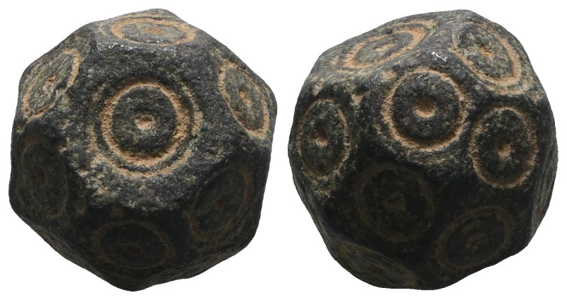 Weight 13,82 gr - Diameter 13 mm.BYZANTINE BRONZE WEIGHT.(Circa 6th-9th century)...