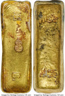 Qing Dynasty. temp. Qianlong gold Boat-Shaped Sycee of 10 Taels ND (c. 1750) Certified MS61 by Gong Bo Grading, Cribb-Unl., Tang-Unl. 78.8x26.2mm. 365...