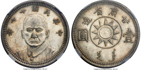 Kansu. Republic Sun Yat-sen Dollar Year 17 (1928) AU Details (Cleaned) NGC, Lanzhou mint, KM-Y410, L&M-618, Kann-760, WS-0720, Wenchao-1034 (rarity 3 ...