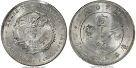 Kwangtung. Hsüan-t'ung Dollar ND (1909-1911) MS62 PCGS, Kwangtung mint, KM-Y206, L&M-138, Kann-31. Watery resplendence abounds this decidedly Mint Sta...