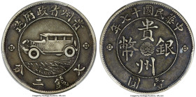 Kweichow. Republic "Auto" Dollar Year 17 (1928) VF Details (Altered Surfaces) PCGS, Chengdu mint, KM-Y428, L&M-609, Kann-757e, WS-1109. Two blades of ...