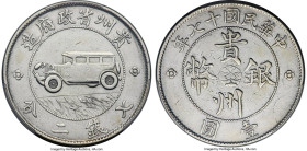 Kweichow. Republic "Auto" Dollar Year 17 (1928) VF Details (Repaired) PCGS, Chengdu mint, KM-Y428, L&M-609, Kann-757e, WS-1109. Two blades of grass va...