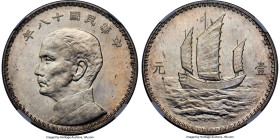 Republic Sun Yat-sen silver Japanese Pattern "Junk" Dollar Year 18 (1929) MS61 NGC, Hangchow mint, KM-Pn102, L&M-93, Kann-618, WS-0137. Japanese desig...