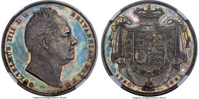 William IV Proof Crown 1831 PR65 Cameo NGC, KM715, S-3833, ESC-2462 (R2). Plain edge. Incuse W.W. on truncation. A famed Proof-only issue struck for W...