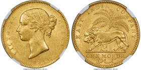 British India. Victoria gold Mohur 1841.-(c) MS61 NGC, Calcutta mint, KM462.1, S&W-3.7. Type A obverse, Type I reverse. W.W. incuse on truncation, pla...