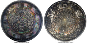 Meiji "Type 3" Yen Year 3 (1870) MS62 PCGS, Osaka mint, KM-Y5.3, JNDA-01-9. Type 3. By far the scarcest of the three varieties from this inaugural yea...