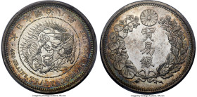 Meiji Trade Dollar Year 8 (1875) MS62 PCGS, Osaka mint, KM-Y14, JNDA 01-12, JC-09-12-1. Exceedingly flashy and imbued with a semi-Prooflike appearance...