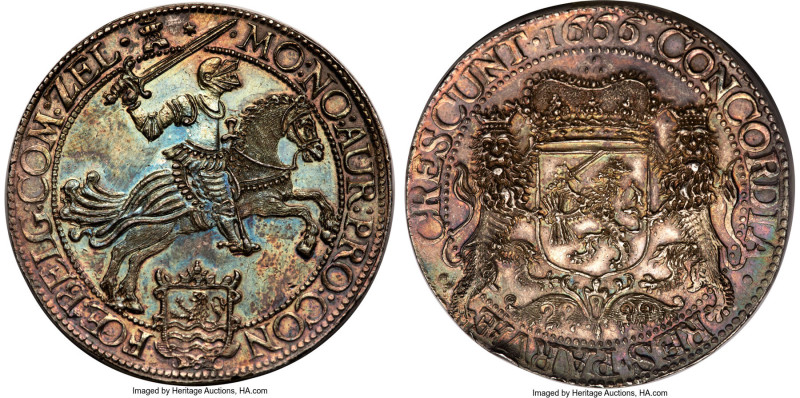 Zeeland. Provincial Piefort Ducaton (Silver Rider) 1666 MS62 PCGS, Middelburg mi...